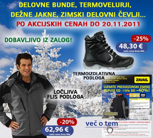 Zimske delovne obleke in zimski zaščitni čevlji