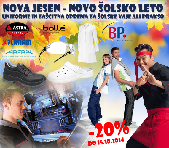 delovne obleke za solske vaje in prakso