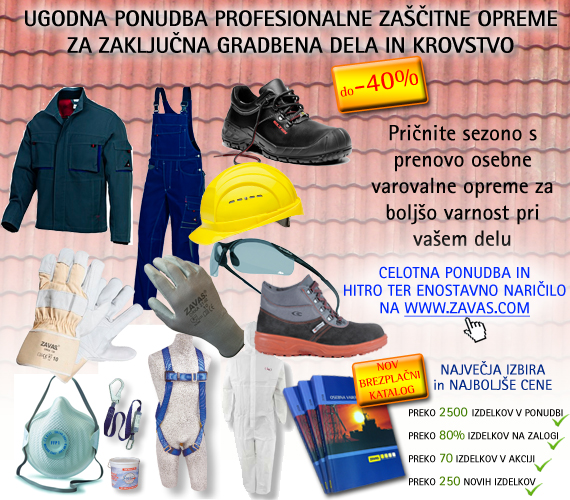 Profesionalna delovna zaščitna oprema za gradbeništvo in krovstvo