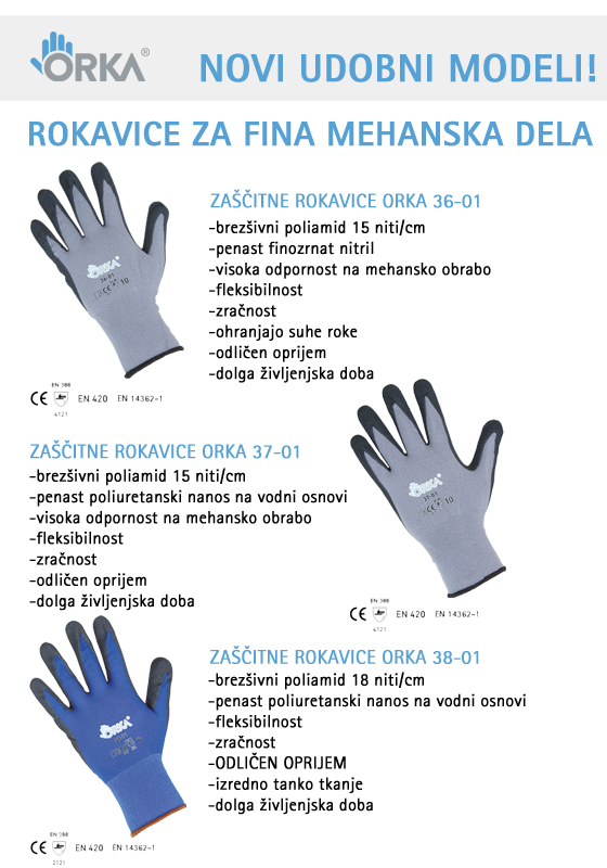 zaščitne rokavice za fina mehanska dela ORKA