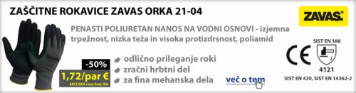 zaščitne delovne rokavice s poliamidom na vodni osnovi